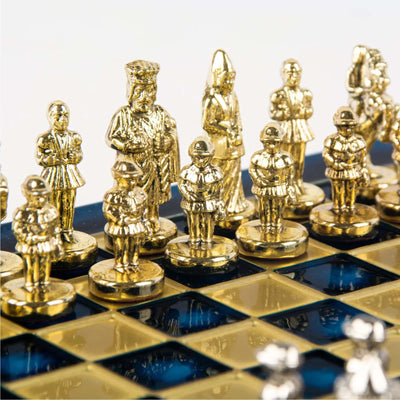 Manopoulos Byzantine Empire chess set extra small, blue