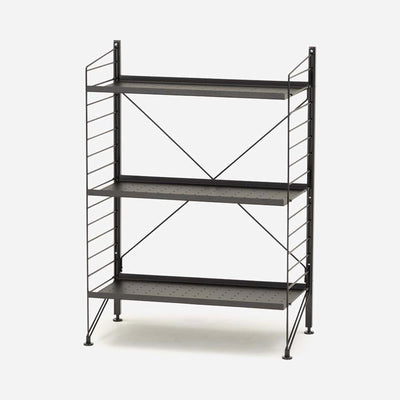String Freestanding Shelf, 60cm Wide, Black/Black