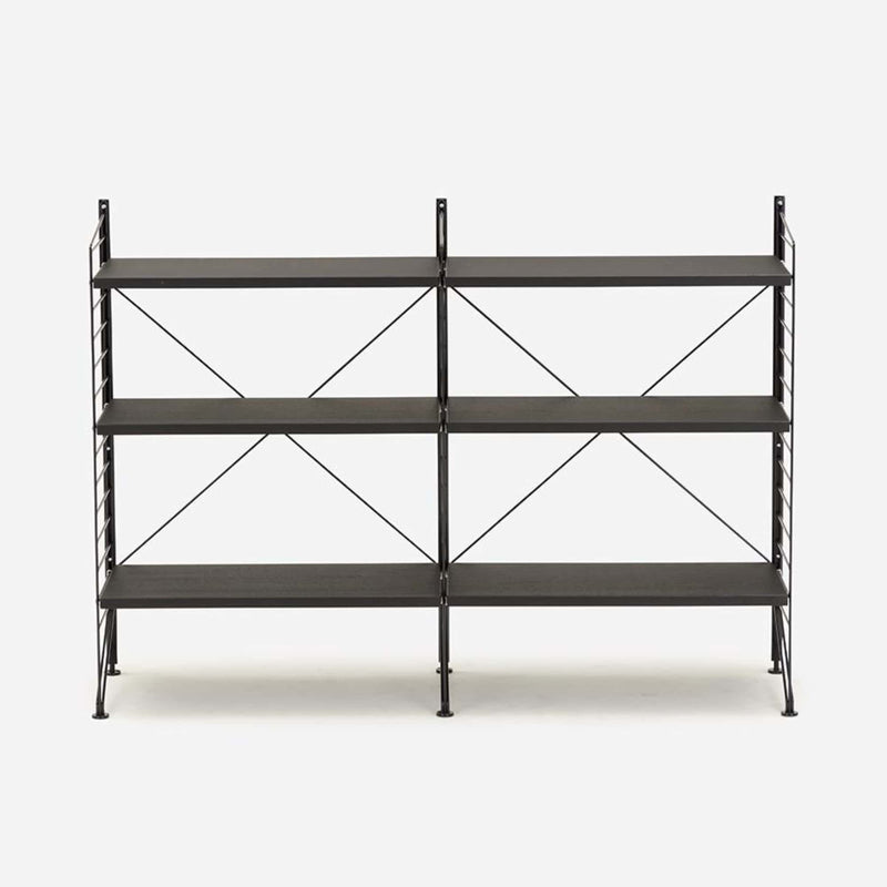 String Freestanding Shelf, 120cm Wide, Black/Black