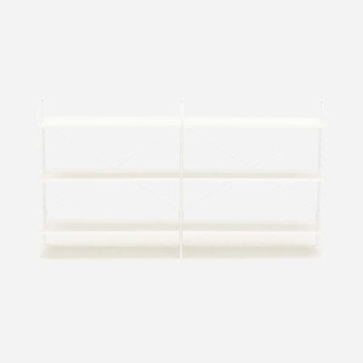 String Freestanding Shelf, 160cm Wide, White/White