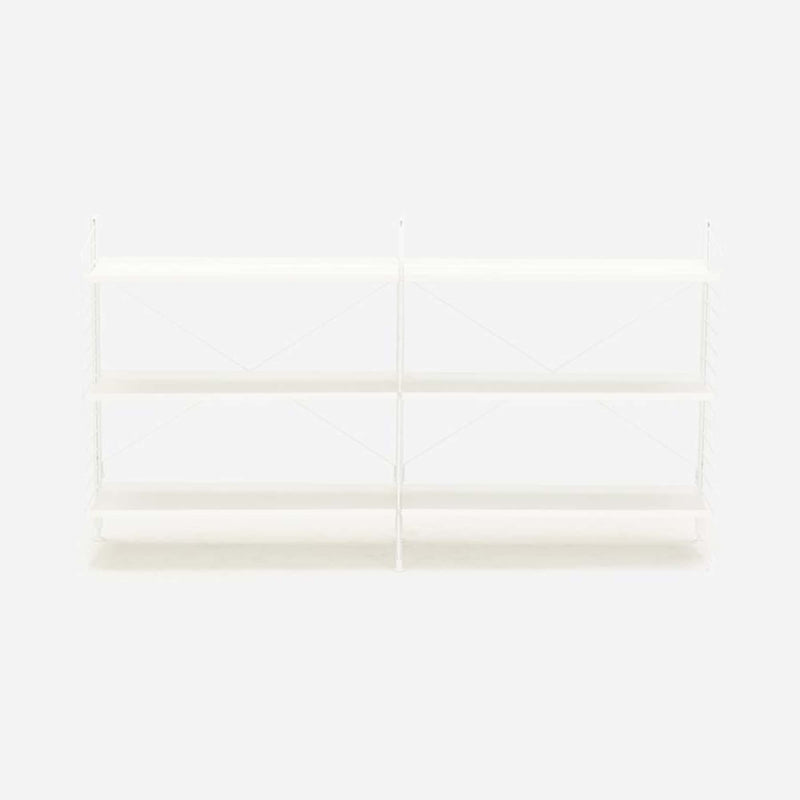 String Freestanding Shelf, 160cm Wide, White/White