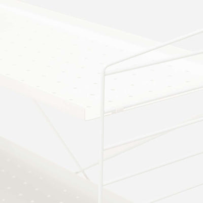 String Freestanding Shelf, 160cm Wide, White/White