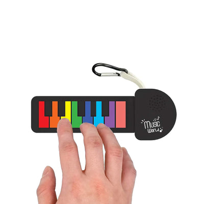 Music World Roll up silicone instrument keychain, piano