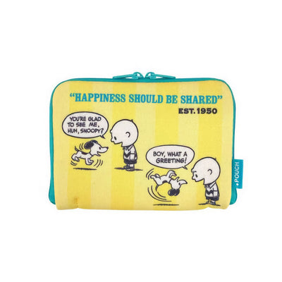 Peanuts Snoopy 75th anniversary zip pouch, stripe