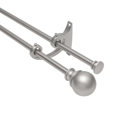 Umbra Diverge Expantable Double Curtain Rod (122-224cm) , Nickel