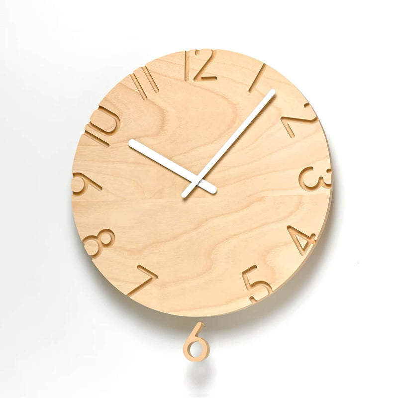 Lemnos Curved Swing Wood wall clock