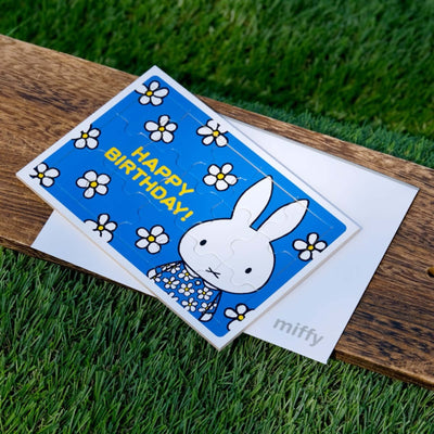 Dick Bruna's Miffy jigsaw puzzle card, blue