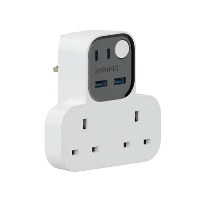Momax 1-Charge Work Flow 25W T-shaped Extension 2 Socket with USB