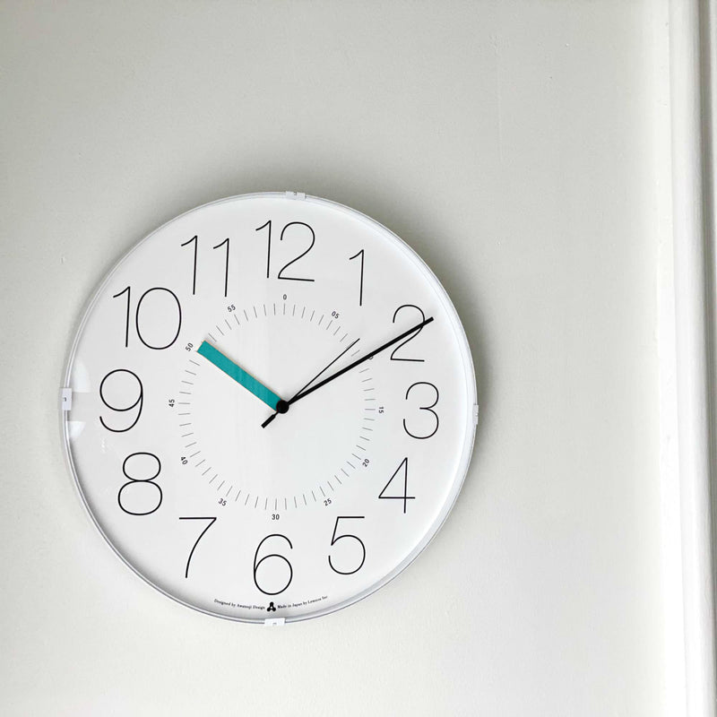 Lemnos CARA wall clock, white/blue