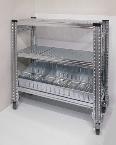 Metalsistem Unishelf Trolley (100x40x100cm) , Galvanized Steel