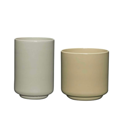 Hübsch Deux Pots Light green/Sand (set of 2)