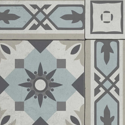 Beija Flor Amsterdam Light Blue Concrete vinyl rug (120x50cm)