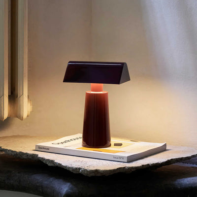&Tradition Caret MF1 rechargeable lamp, dark burgundy