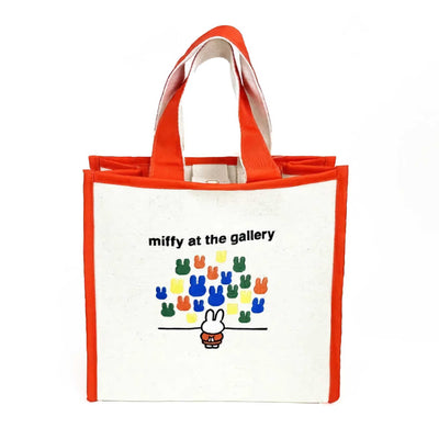 Miffy embroidery tote bag, miffy at the gallery