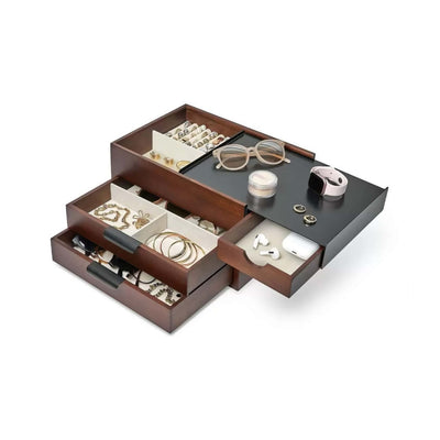 Umbra Stowaway storage box, black/walnut