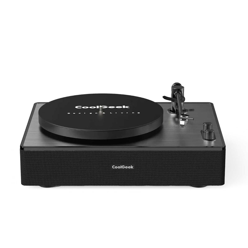 CoolGeek Bluetooth Vinyl Record Speaker, Carbon Grey