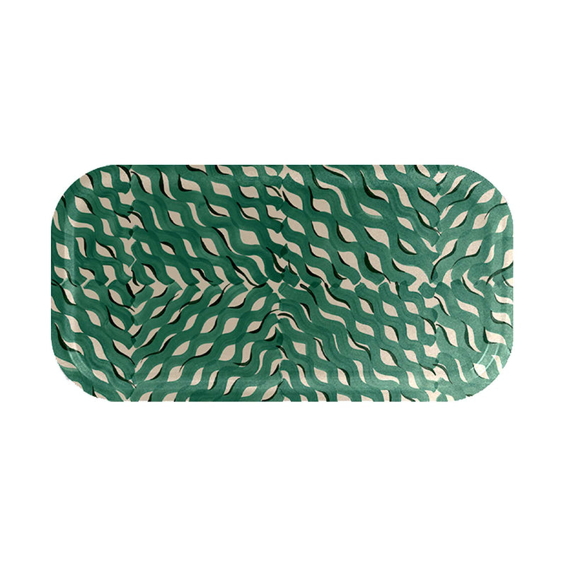 Åry Sweden Birch Veneer Tray (43x22cm), Amelia Square Green