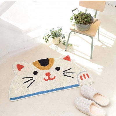 Beckoning Cat Semi-circular Door Mat