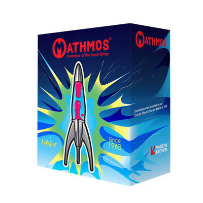 Mathmos Telstar Black rocket lava lamp, clear/black