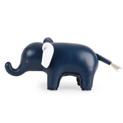 Zuny Paperweight Elephant , Midnight Blue/White