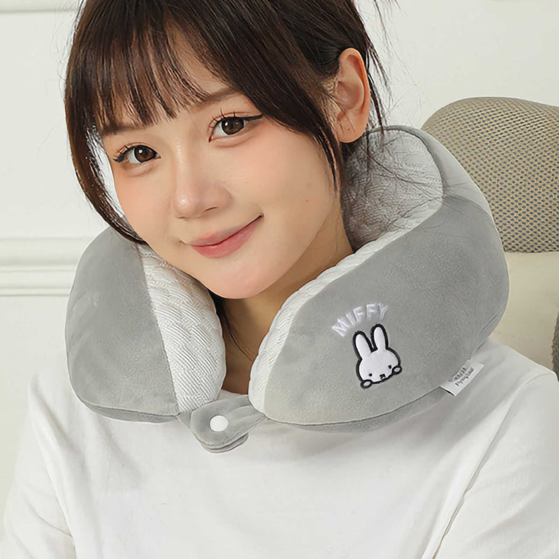 Miffy U-shape travel pillow, grey