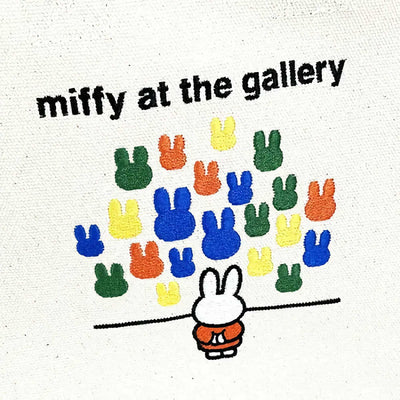 Miffy embroidery tote bag, miffy at the gallery