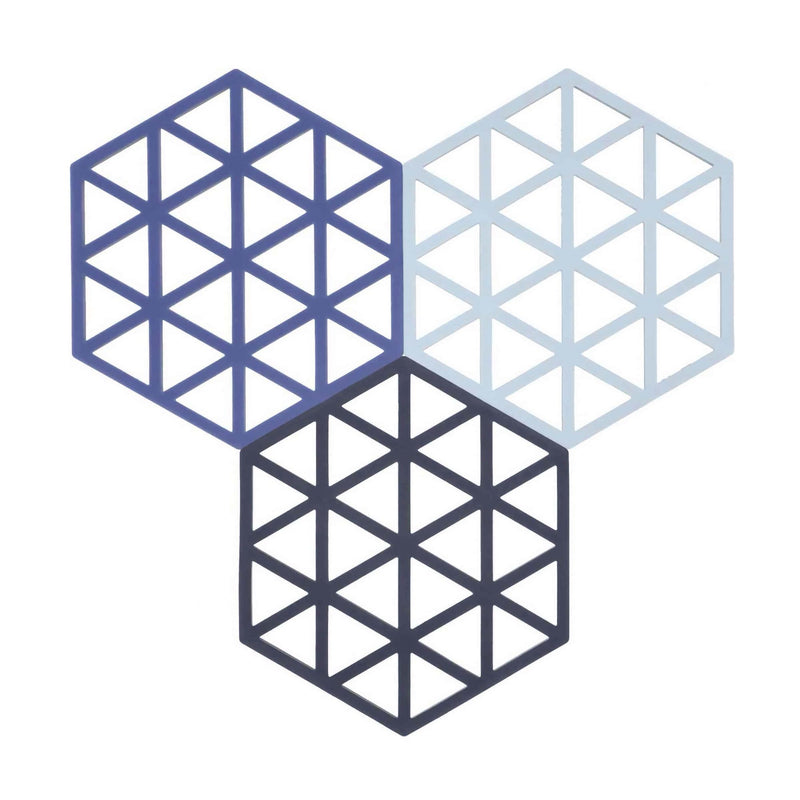 Zone Denmark Triangles coaster set, blue/mid/indigo