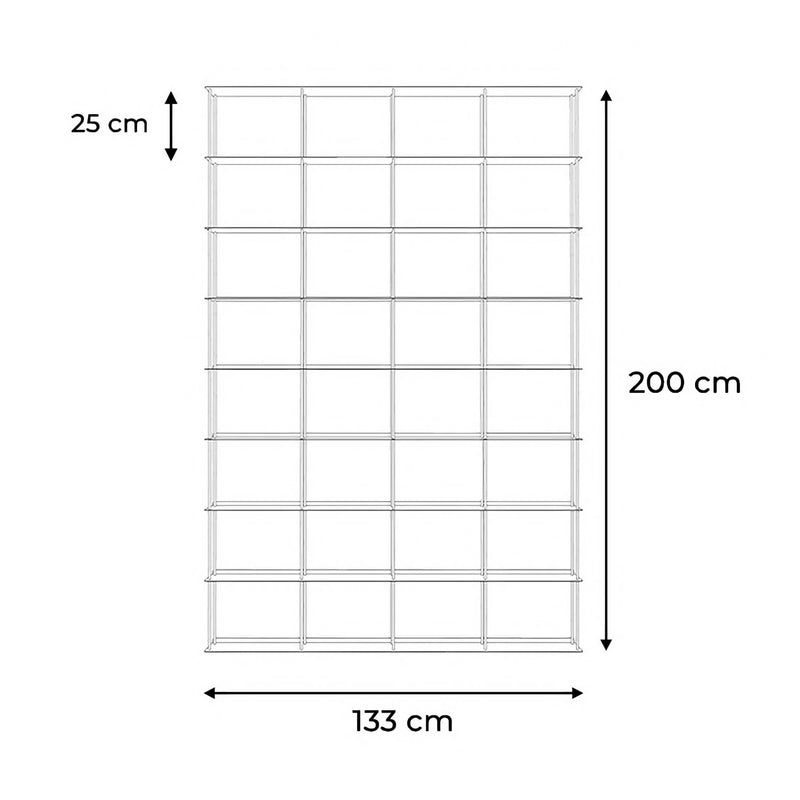 Kriptonite Krossing wall shelf 133x200cm, matt white