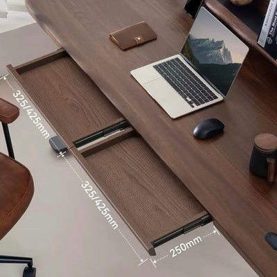 9am Pesk Master hardwood home office electric standing desk, walnut/black