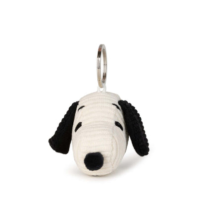 Peanuts Snoopy Head Corduroy keychain, cream
