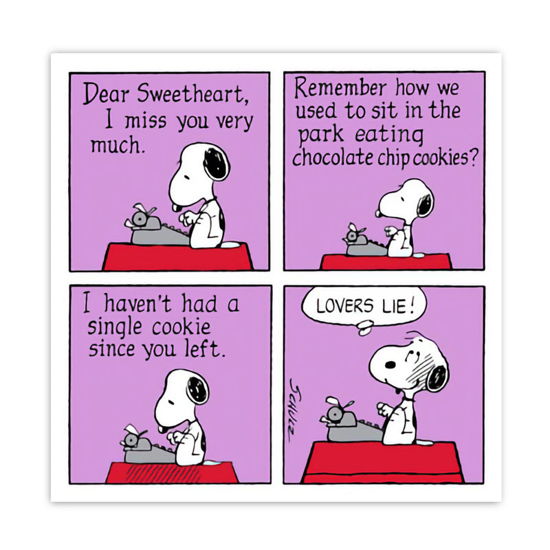 Hype Snoopy card, lovers lie