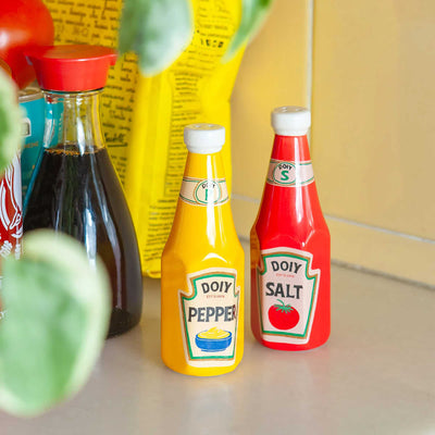 DOIY Corner Shop Ceramic Salt and Pepper Shakers