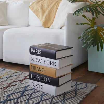 Metropolitan Book Stack wood side table