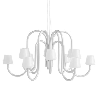 Hay Apollo chandelier 1065 (twelve arms), white opal glass