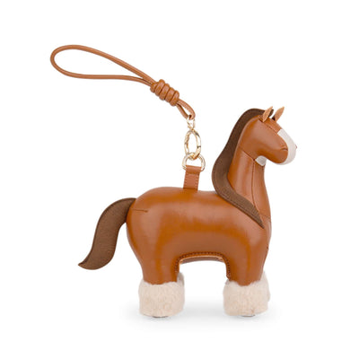 Zuny bag charms, horse shire tan