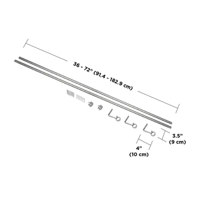 Umbra Cappa Expandable Single Curtain Rod (91-183cm)