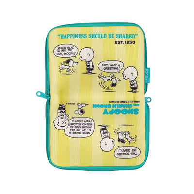 Peanuts Snoopy 75th anniversary zip pouch, stripe