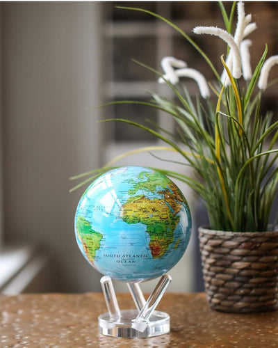 MOVA 8.5" Rotating Globe, Blue Ocean Relief World