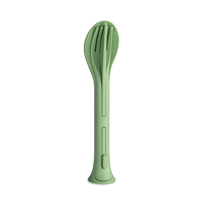 Koziol Klikk Pocket 3-piece cutlery set, nature leaf green