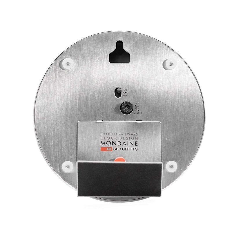 Mondaine alarm clock ø12, silver