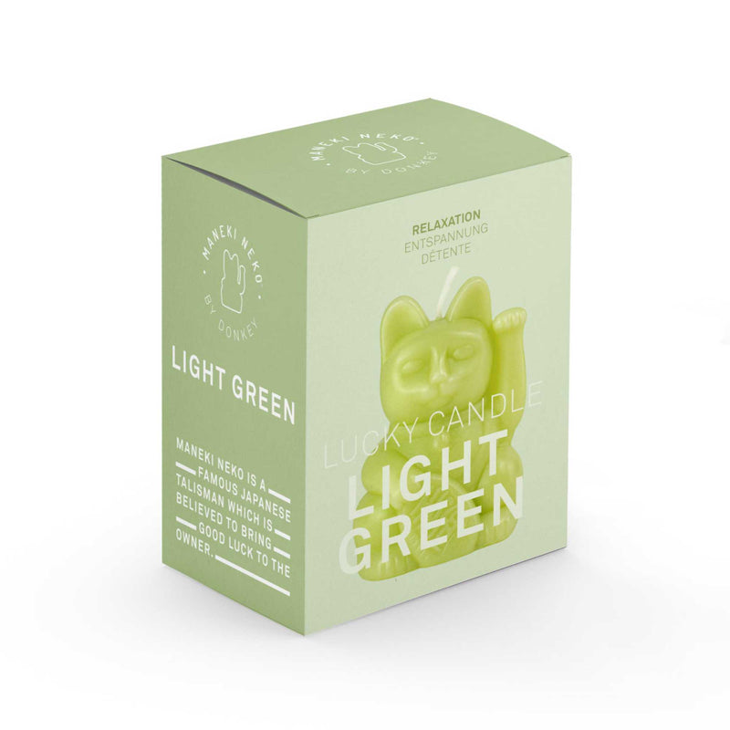 Donkey Lucky Cat scented candle, Light green
