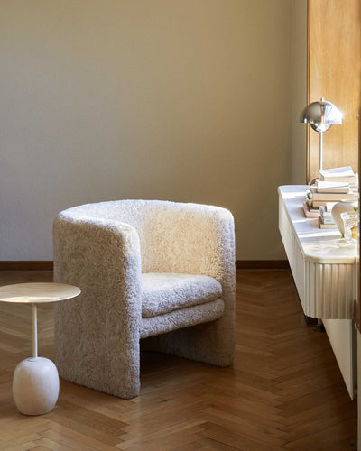 &tradition Lato LN8 side table LN8 (Ø40xH50cm), lacquered oak/cream marble