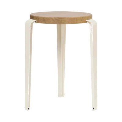 Tiptoe Lou stool, cream white/oak
