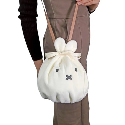 Miffy shoulder drawstring bag, ivory