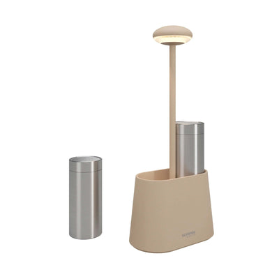 Sompex Heureca rechargeable table lamp with salt&pepper shaker set, sand