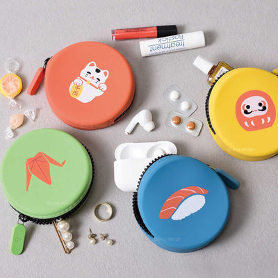 Curun Maneki Neko Round Coin Pouch