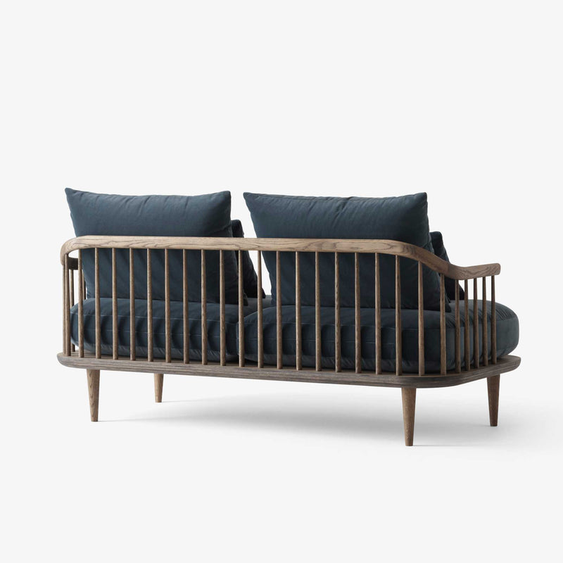 &Tradition Fly SC2 2-seater sofa, smoked oiled oak/velvet 10 twilight