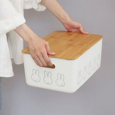 Miffy bamboo storage case with lid Large