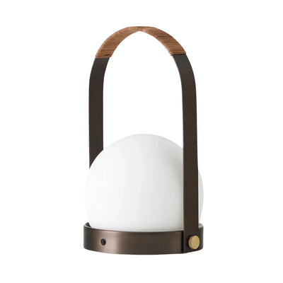 Audo Copenhagen Carrie rechargeable lamp, brozed brass/leather