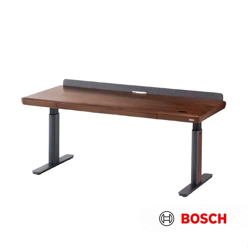9am Pesk Master hardwood home office electric standing desk, walnut/black